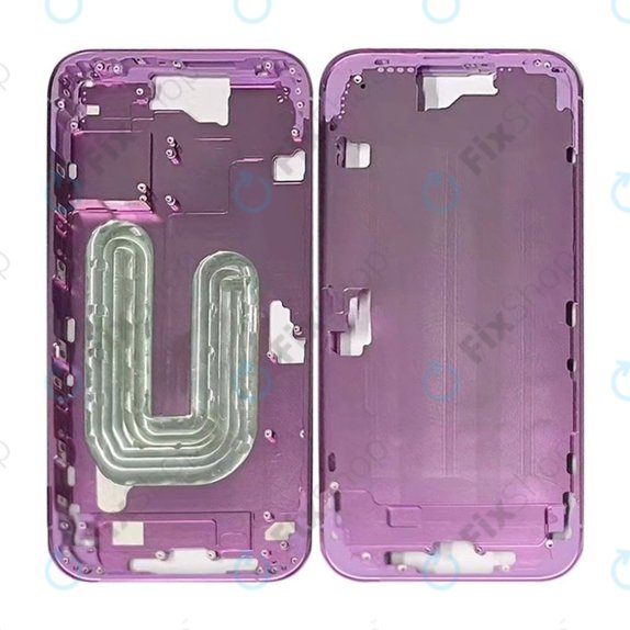 Apple iPhone 16 Plus - Střední rám + Tlačítka zapínání + Hlasitosti (Pink)