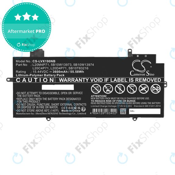Baterie pro Lenovo Thinkpad X1 Carbon G9, G10, X1 Yoga Gen 6, 7, 3600mAh, Li-Pol, 15.44V, 5B10W13973, HQ