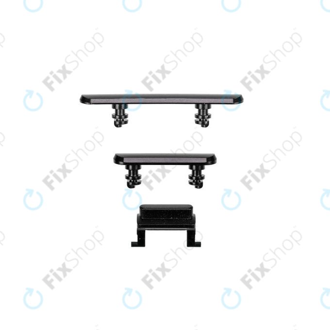 Apple iPhone XR - Set Tlačítek Hlasitosti + Zapínání + Tichého Režimu (Black)