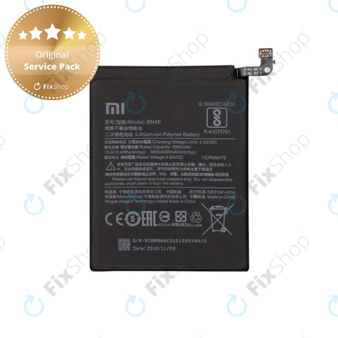 Xiaomi Redmi Note 8T, Redmi Note 6 Pro, Redmi 7, Redmi 8A - Baterie BN46 4000mAh - 46BN46A090H8 Genuine Service Pack