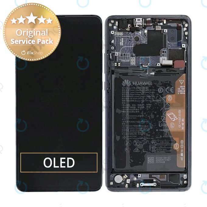 Huawei Mate 20 X - LCD Displej + Dotykové Sklo + Rám + Baterie (Phantom Silver) - 02352GDA Genuine Service Pack