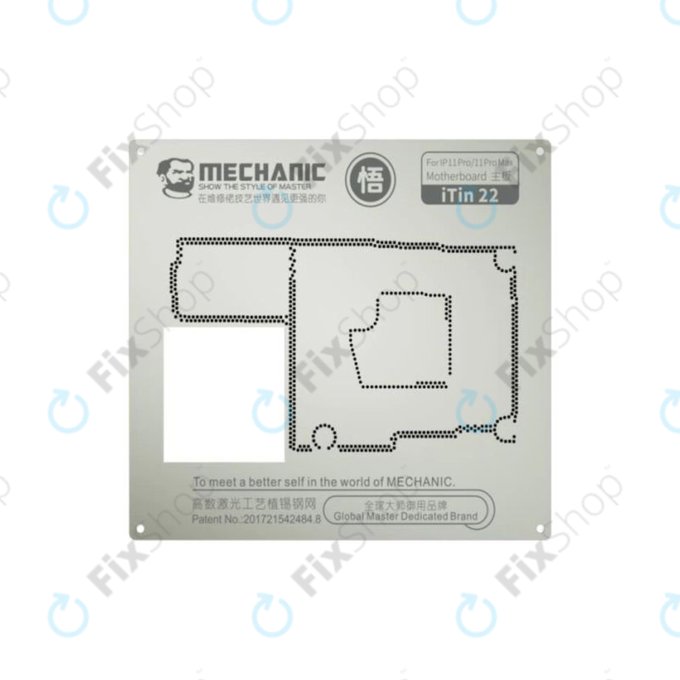 Mechanic iTin 22 - Ocelová Šablona Základní Desky pro iPhone 11 Pro, 11 Pro Max