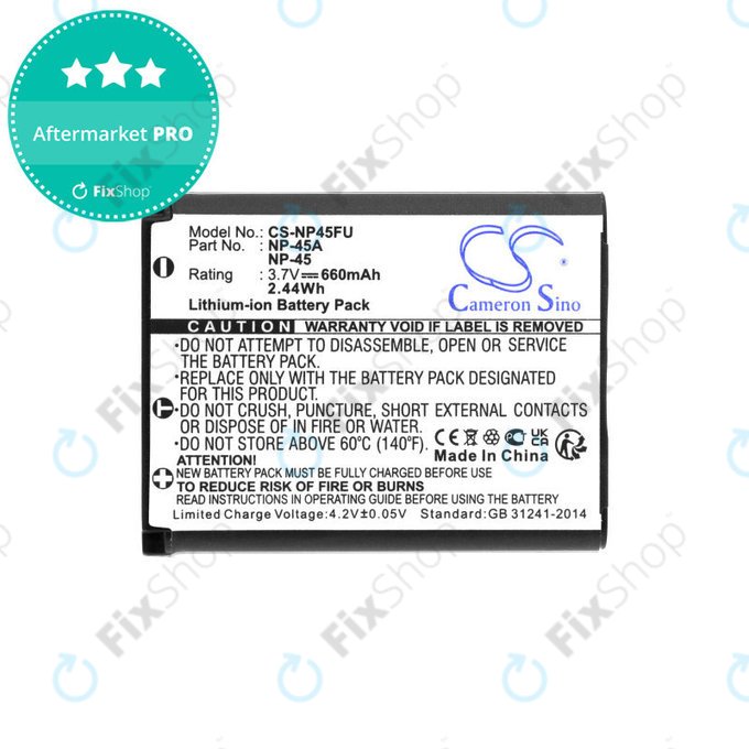 Baterie pro Leica, ALBA, Fujifilm, Avision, Praktica, Medion, 660mAh, Li-ion, 3.7V, NP-45, HQ