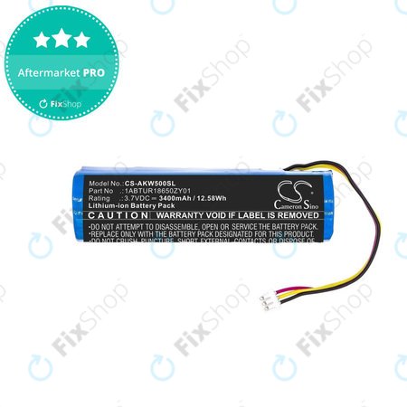 Baterie pro Akai 5000 Solo, Ewi 5000, 3400mAh, Li-Ion, 3.7V, 1ABTUR18650ZY01, HQ