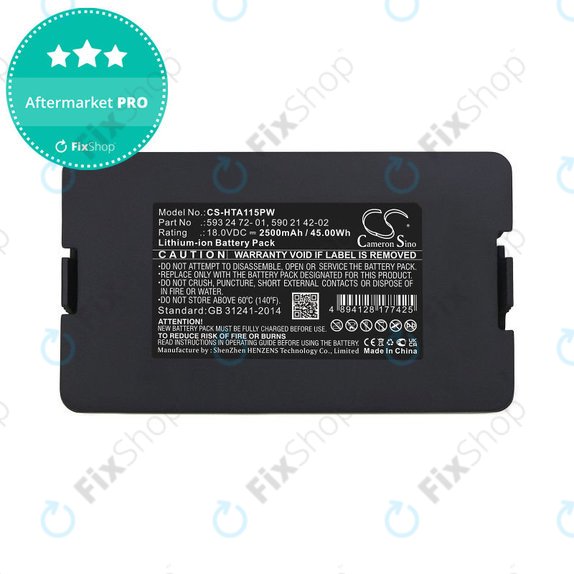 Baterie pro Flymo Easilife 800, Gardena Sileno Life 1250, Husqvarna Automower 520, 2500mAh, Li-Ion, 18V, 593 24 72-01, HQ