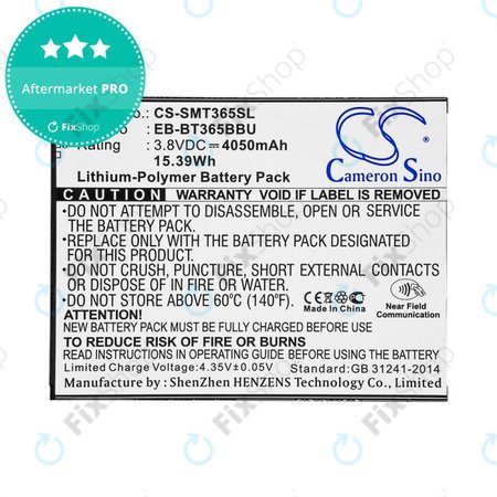 Baterie pro Samsung Galaxy Tab Active 2 8.0, 4050mAh, Li-Pol, 3.8V, EB-BT365BBU, HQ
