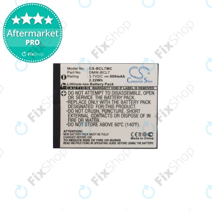 Panasonic Lumix DMC-F5, FH10, FS50, SZ3, SZ9, XS1 - Baterie DMW-BCL7 Li-Ion 600mAh HQ