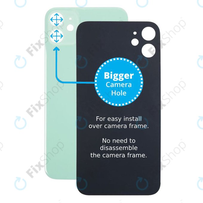 Apple iPhone 11 - Sklo Zadního Housingu se Zvětšeným Otvorem na Kameru (Green)