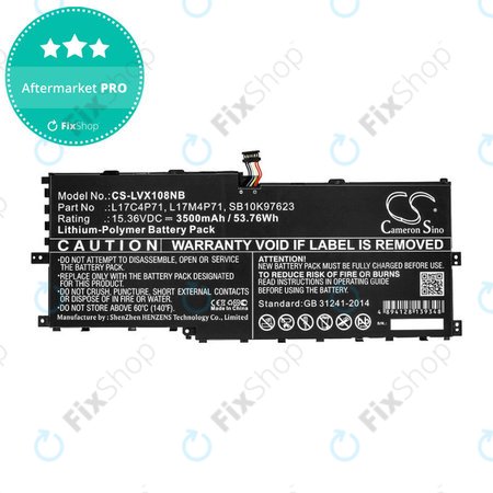 Baterie pro Lenovo ThinkPad X1 Yoga 2018, 3500mAh, Li-Pol, 15.36V, L17C4P71, HQ