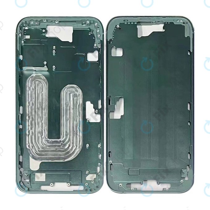 Apple iPhone 16 - Střední rám + Tlačítka zapínání + Hlasitosti (Teal)