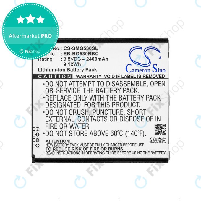 Baterie pro Samsung Galaxy J3, 2400mAh, Li-Ion, 3.8V, EB-BG530BBC, HQ