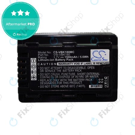 Baterie pro Panasonic HDC, HC a SDR, 1500mAh, Li-Ion, 3.7V, VW-VBK180, HQ
