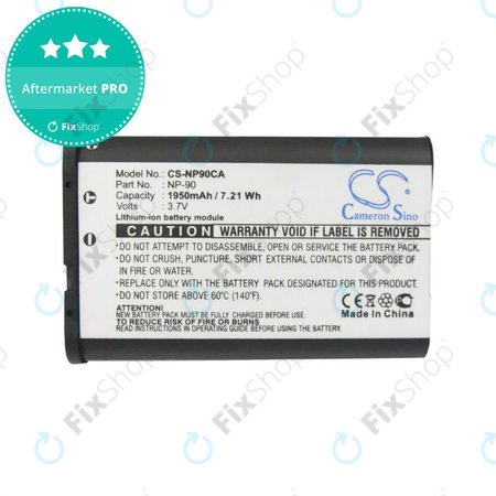 Baterie pro Casio Exilim EX-H10, EX-FH100, EX-H15, EX-Z2000, EX-H20G, 1950mAh, Li-Ion, 3.7V, NP-90, HQ