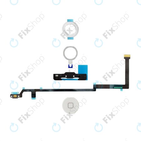 Apple iPad Air - Tlačítko Domů + Flex Kabel + Držák + Plastový Kroužek + Těsnění (White)
