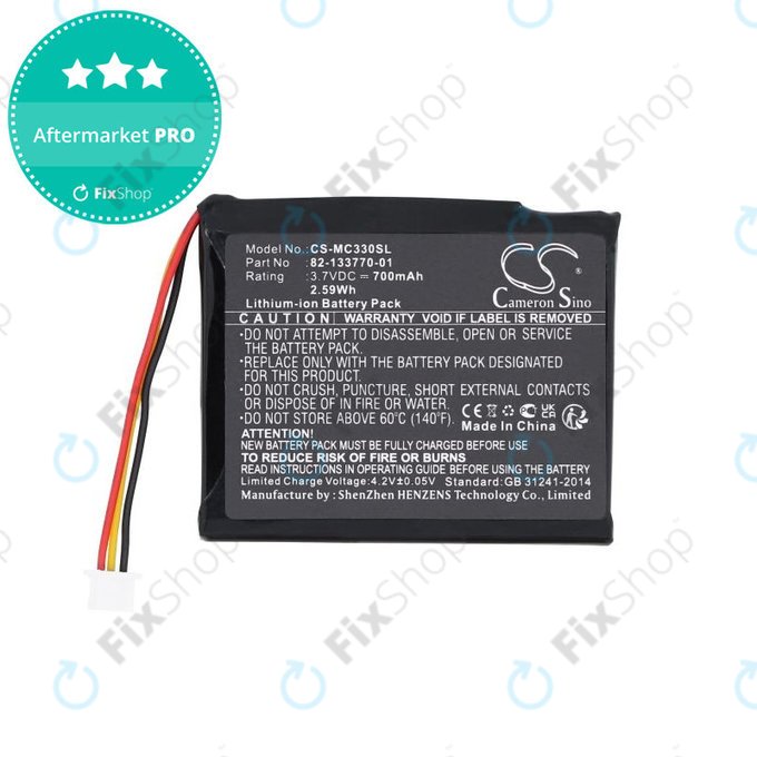 Baterie pro Motorola CS3070, CS3300, Zebra CS3070, 700mAh, Li-Ion, 3.7V, 82-133770-01, HQ