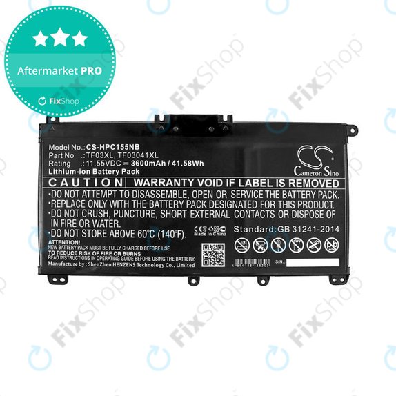 Baterie pro HP Pavilion 14, 15, X360, 3600mAh, Li-Ion, 11.55V, TF03XL, HQ
