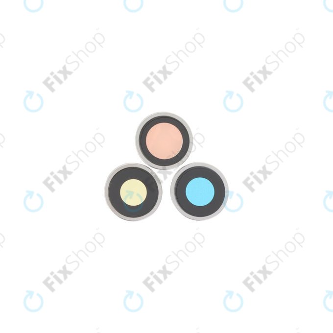 Apple iPhone 16 Pro, 16 Pro Max - Sklíčko Zadní Kamery s Rámem (White Titanium) - 3ks