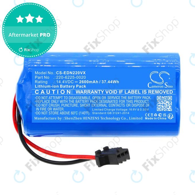 Baterie pro Lenovo, Neebo, Prixton, Ecovacs, Ultenic, 2600mAh, Li-Ion, 14.4V, 220-6225-0020, HQ
