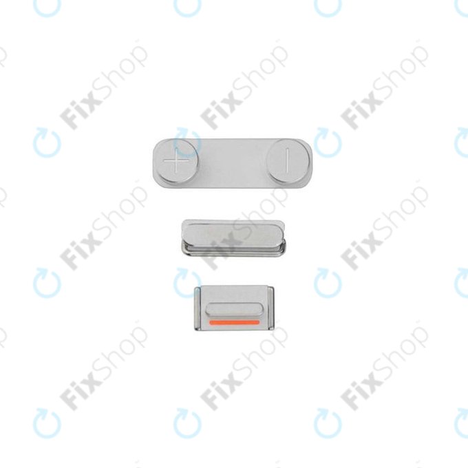 Apple iPhone 5S - Set Tlačítek Hlasitosti + Zapínání + Tichého Režimu (Silver)