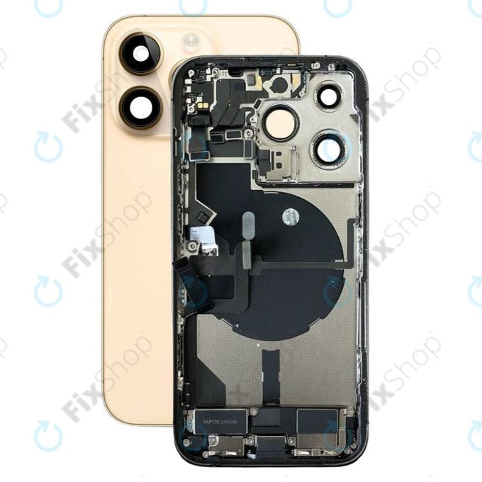Apple iPhone 14 Pro - Zadní Housing s Malými Díly (Gold)