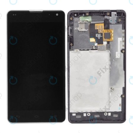 LG Optimus G E975 - LCD Displej + Dotykové sklo + Rám (Černá)