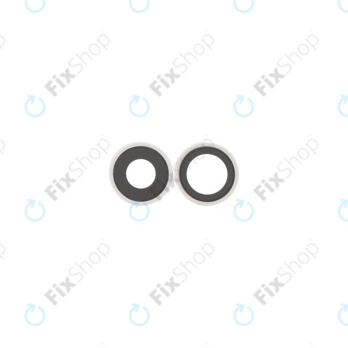 Apple iPhone 17 - Sklíčko Zadní Kamery s Rámem (White) - 2ks