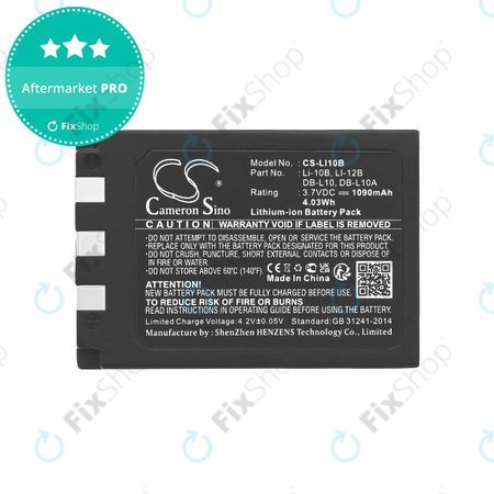 Baterie pro Olympus C-765 Zoom, Camedia X-3, 1090mAh, Li-Ion, 3.7V, Li-10B, HQ