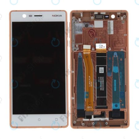 Nokia 3 - LCD Displej + Dotykové sklo + Rám (Měděná) - 20NE1RW0001