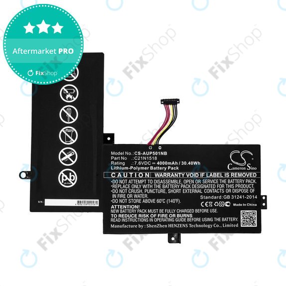 Baterie pro Asus VivoBook Flip TP501, TP501UA, 4000mAh, Li-Pol, 7.6V, C21N1518, HQ