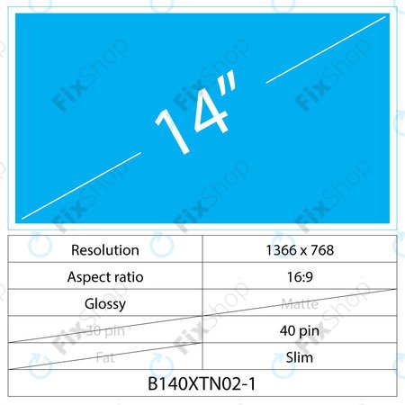 14 LCD Slim Lesklý LED 40 pin