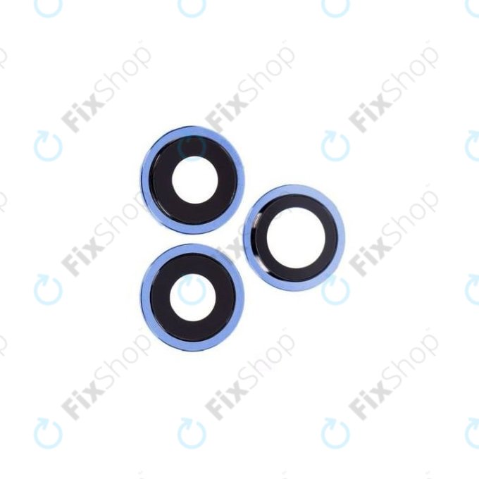 Apple iPhone 12 Pro - Sklíčko Zadní Kamery s Rámem (Blue) - 3ks