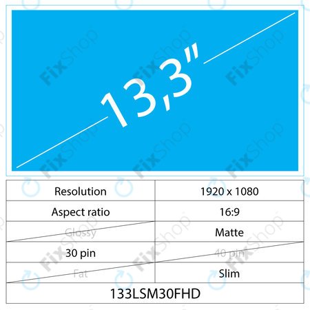 13.3 LCD Slim Matný 30 pin FHD