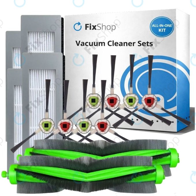 Sada náhradních dílů pro iRobot Roomba Combo 1138, Ecovacs Deebot Ozmo 930 (2x Hlavní kartáče, 4x Filtry, 4 páry Bočních kartáčů)