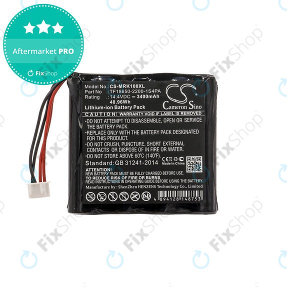 Baterie pro Marshall Kilburn, 3400mAh, Li-Ion, 14.4V, TF18650-2200-1S4PA, HQ