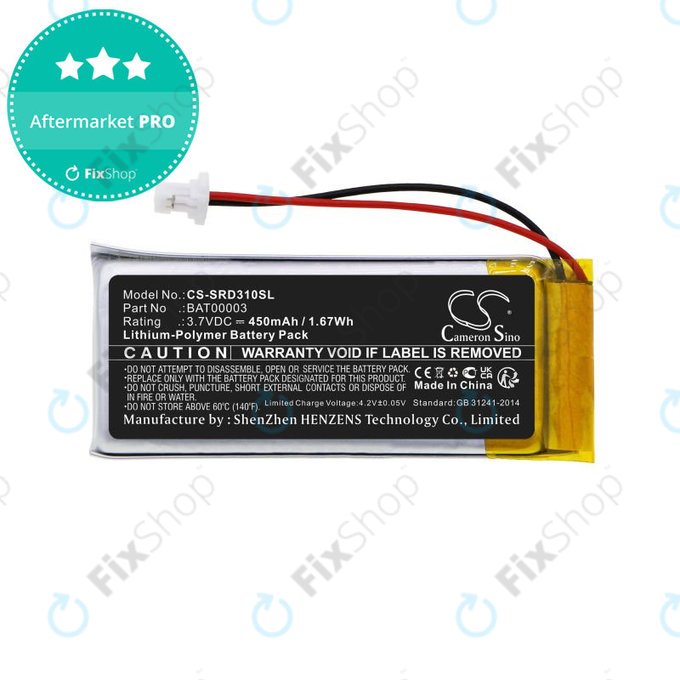 Baterie pro Cardo Q1, Q3, 450mAh, Li-Pol, 3.7V, BAT00003, HQ