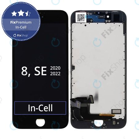 Apple iPhone 8, SE (2020), SE (2022) - LCD Displej + Dotykové Sklo + Rám (Black) In-Cell FixPremium