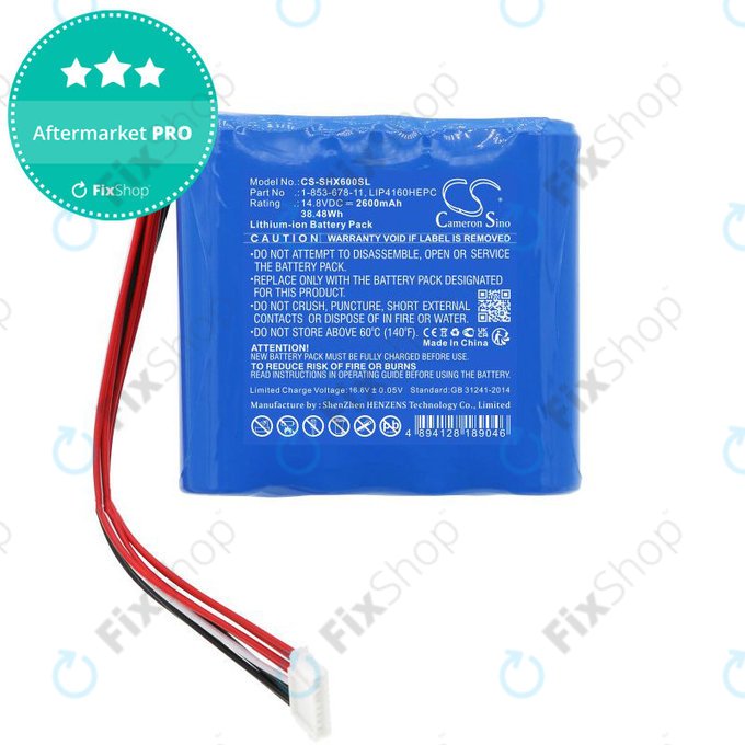 Baterie pro Sony GTK-XB60, 2600mAh, Li-Ion, 14.8V, 1-853-678-11, HQ