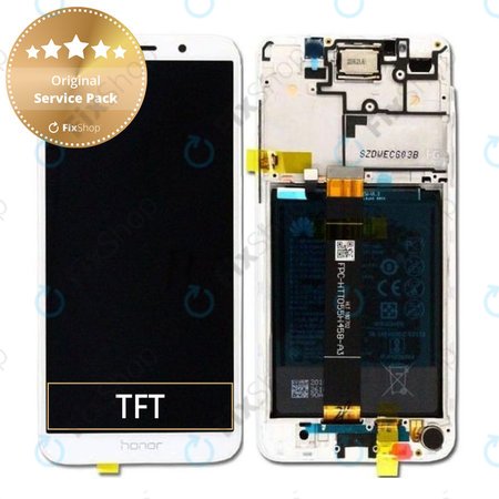 Huawei Honor 7S - LCD Displej + Dotykové Sklo + Rám + Baterie (White) - 02351XHT Genuine Service Pack