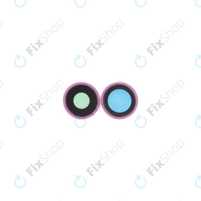 Apple iPhone 16, 16 Plus - Sklíčko Zadní Kamery s Rámem (Pink) - 2ks