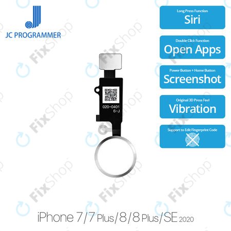 Apple iPhone 7, 7 Plus, 8, 8 Plus, SE (2020), SE (2022) - Tlačítko Domů JCID 6 Gen (Silver)