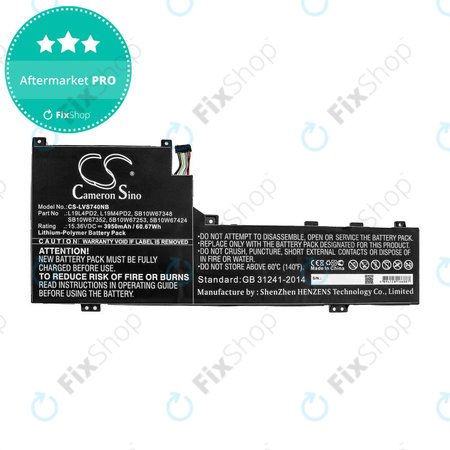 Baterie pro Lenovo Yoga S740 14, IdeaPad S740-14IIL, 3950mAh, Li-Pol, 15.36V, L19L4PD2, HQ