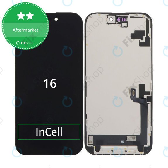 Displej In-Cell HD+ pro iPhone 16, Dotykové sklo s rámem