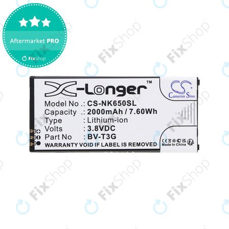 Baterie pro Nokia Lumia 650, 2000mAh, Li-Ion, 3.8V, BV-T3G, HQ