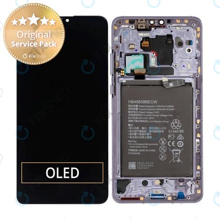 Huawei Mate 30 - LCD Displej + Dotykové Sklo + Rám + Baterie (Space Silver) - 02353EEG