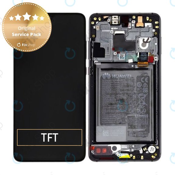 Huawei Mate 20 - LCD Displej + Dotykové Sklo + Rám + Baterie (Black) - 02352ETG Genuine Service Pack