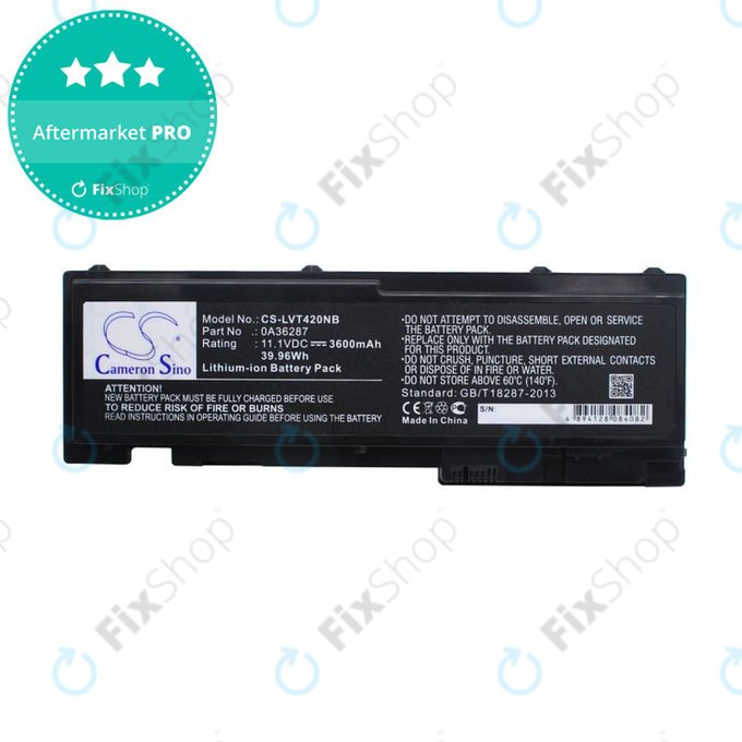 Baterie pro Lenovo Thinkpad T420s, T420si, 3600mAh, Li-Ion, 11.1V, 0A36287, HQ