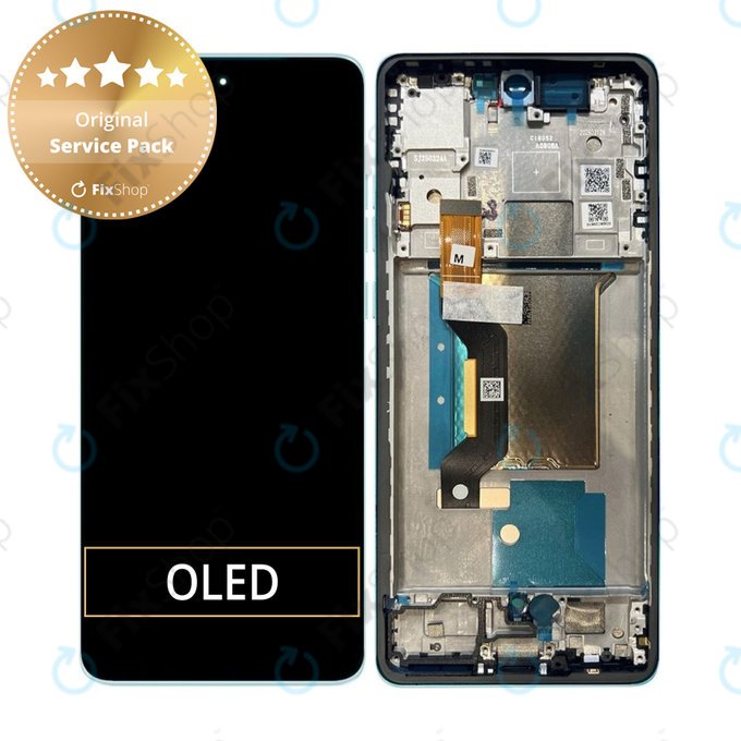Motorola Edge 60 Fusion - LCD Displej + Dotykové Sklo + Rám (Amazonite) - 5D68C29879 Genuine Service Pack