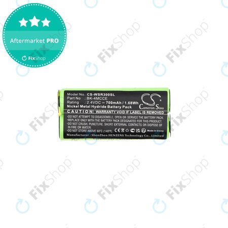 Baterie pro Waterpik 900 Sonic Toothbrush, Sensonic Plus Sr-3000, 700mAh, Ni-MH, 2.4V, BK-4MCCE, HQ
