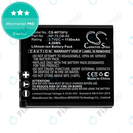 Baterie pro Panasonic Lumix DMC-FX01, 1150mAh, Li-Ion, 3.7V, CGA-S005, HQ