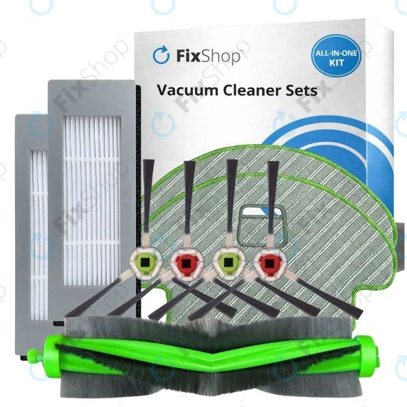 Sada náhradních dílů pro iRobot Roomba Combo 1138, Ecovacs Deebot Ozmo 930 (1x Hlavní kartáč, 2x Filtry, 2 páry Bočních kartáčů, 2x Mopovací utěrky)